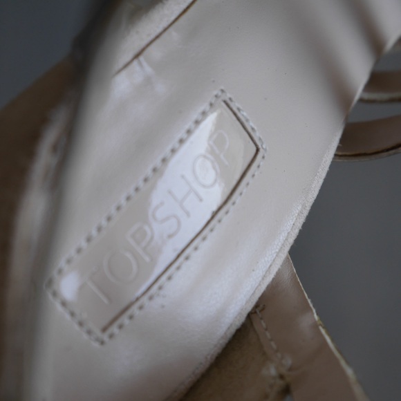 TOPSHOP rose gold and tan point toe strappy heels size 6.5 - Picture 4 of 5